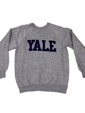 Vintage 80's Yale Sweatshirt Made in USA Gray Crewneck Ivy League